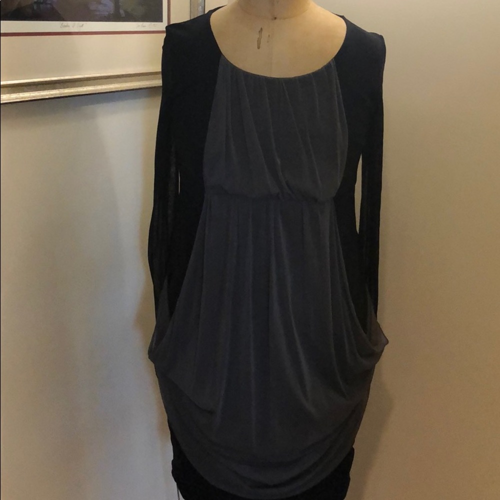 Black knit long sleeve dress